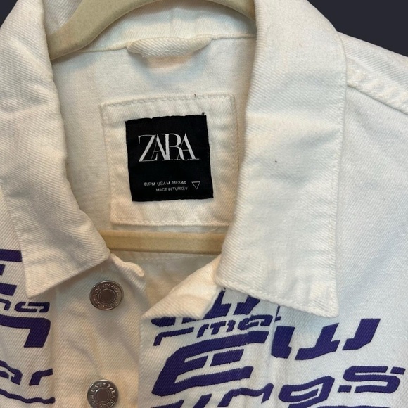 Zara Men’s White Denim Jacket | Urban Statement Piece | Medium - Picture 5 of 8